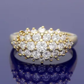 18ct Yellow Gold 2ct Diamond Bombe Cocktail Ring