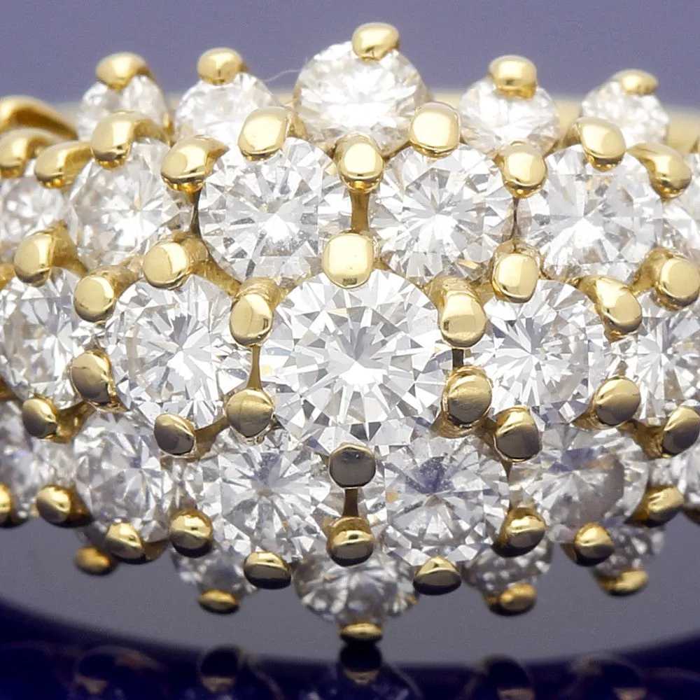 18ct Yellow Gold 2ct Diamond Bombe Cocktail Ring