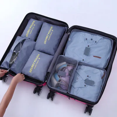 2018 New 7PCS/Set High Quality Oxford Cloth Travel Mesh Bag In Bag Luggage Organizer Packing Cube