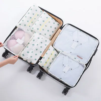 2018 New 7PCS/Set High Quality Oxford Cloth Travel Mesh Bag In Bag Luggage Organizer Packing Cube