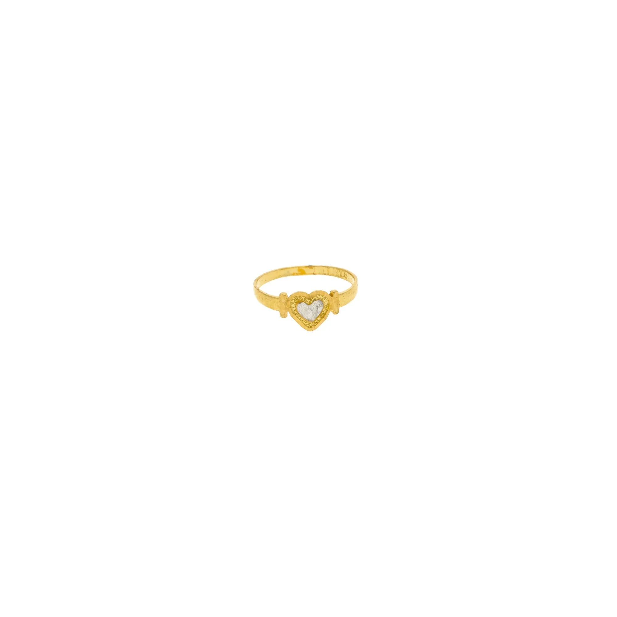 22K Multi Tone Gold Heart Baby Ring