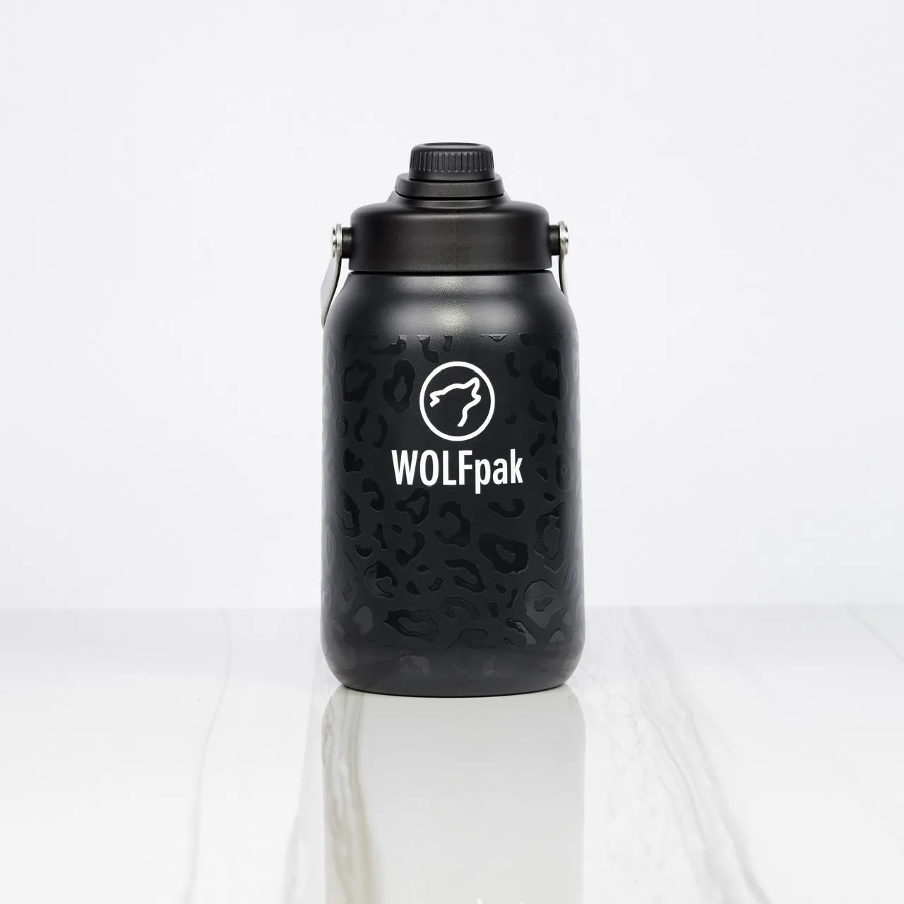 64oz Flask Black Leopard