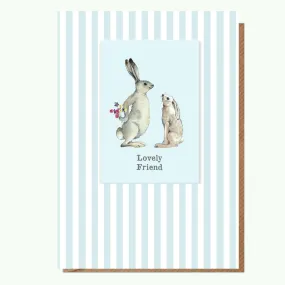 A6 Greeting Card with Magnet - Hare Lovely Friend