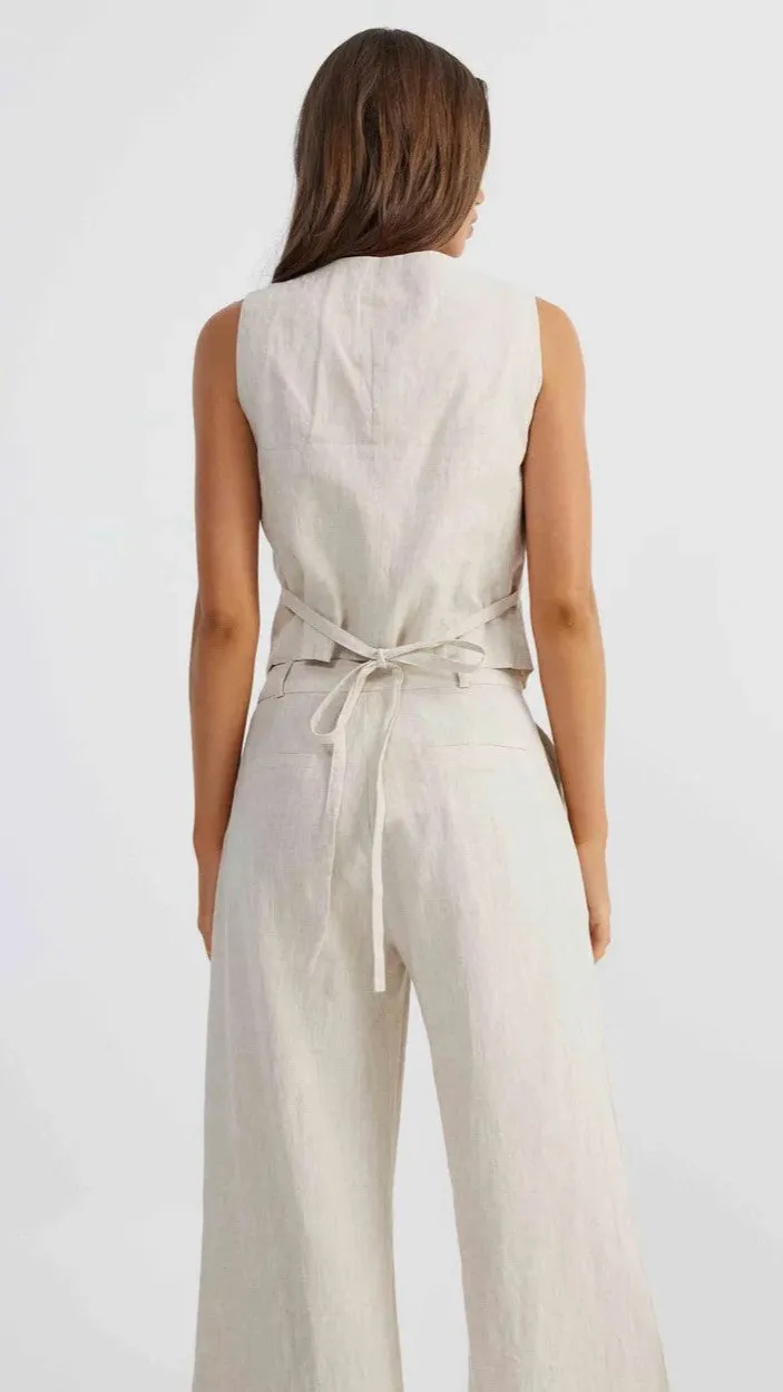 Allegra Linen Vest - Natural