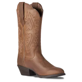 Ariat Ladies Heritage Distressed Brown R Toe Stretchfit Boots 10038380