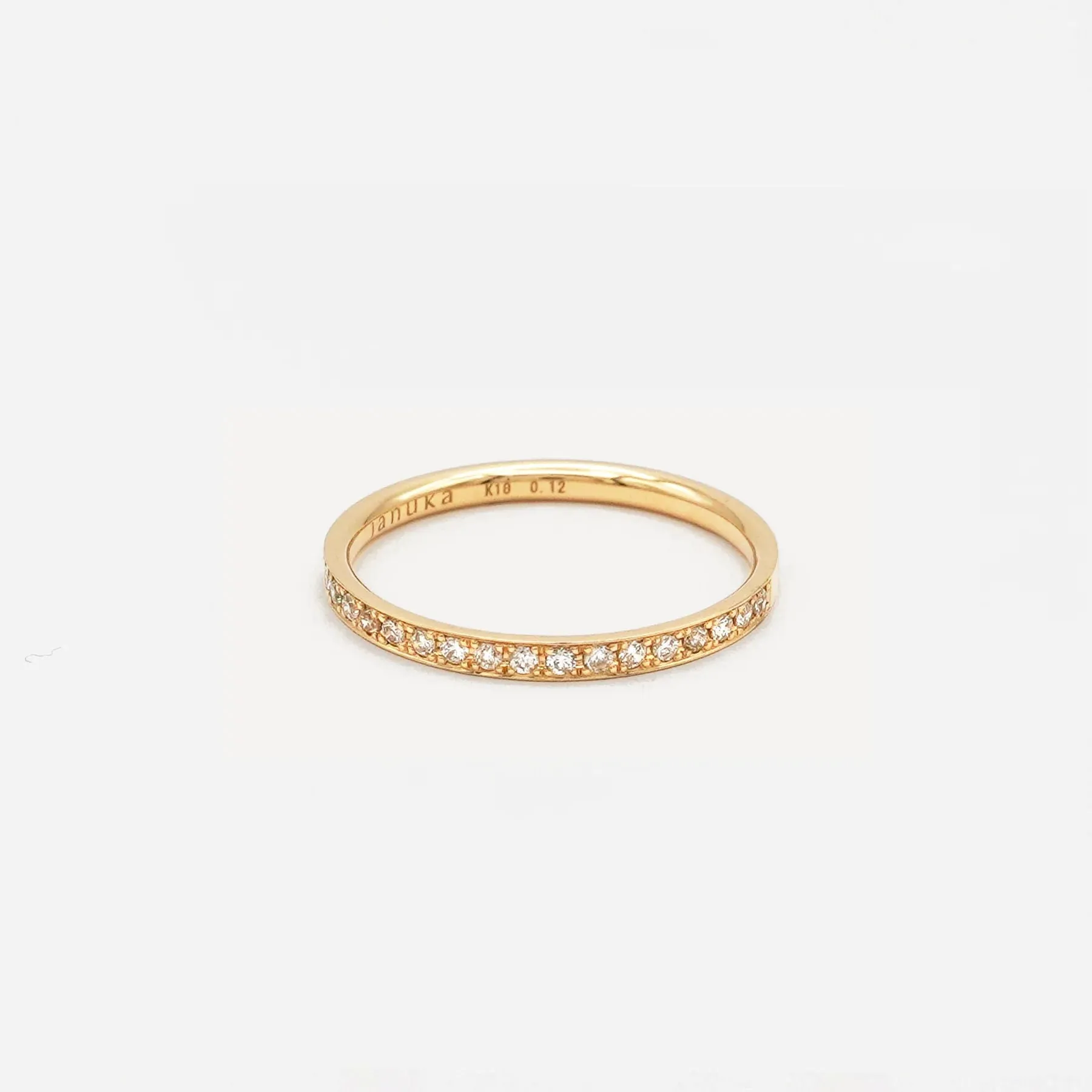 Band Beside Half Eternity 10K or 18K Gold Ring w. Diamonds