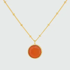 Barcelona July Carnelian Birthstone Necklace