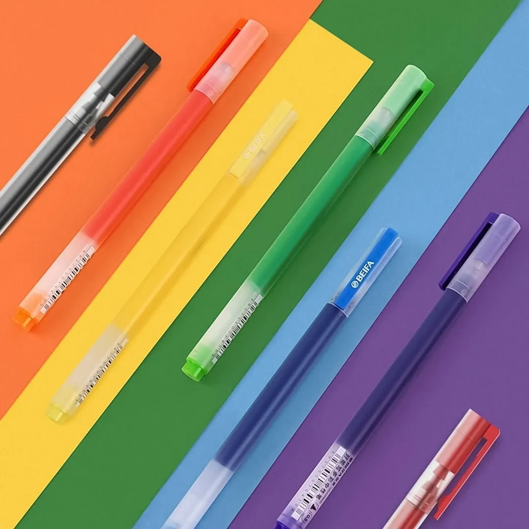 Beifa Jumbo MultiColor 0.5mm Gel Pens Pack of 7