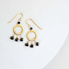 Black Spinel Mini Boho Earrings