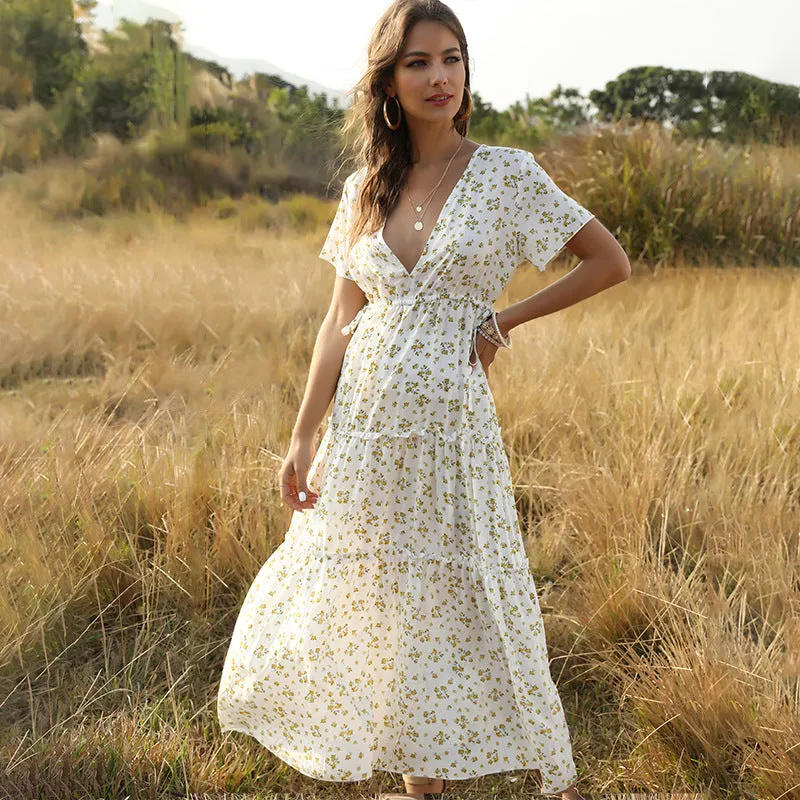 Boho Floral Summer Dress, Bohemian Dress For Women