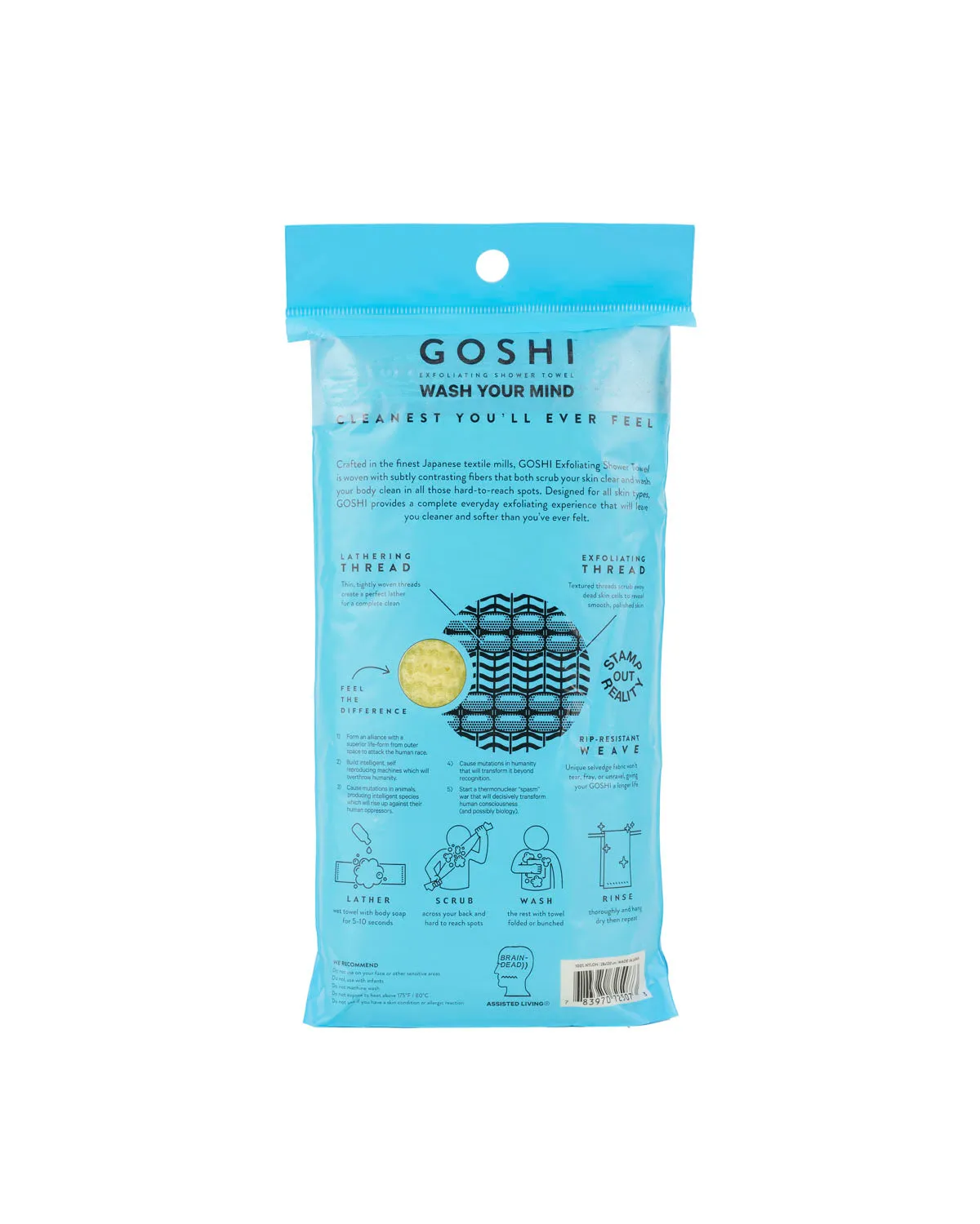 Brain Dead x Goshi Exfoliating Shower Towel - Yellow