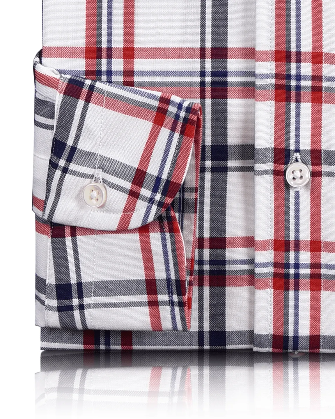 Classic Red Navy White Checks Oxford Shirt