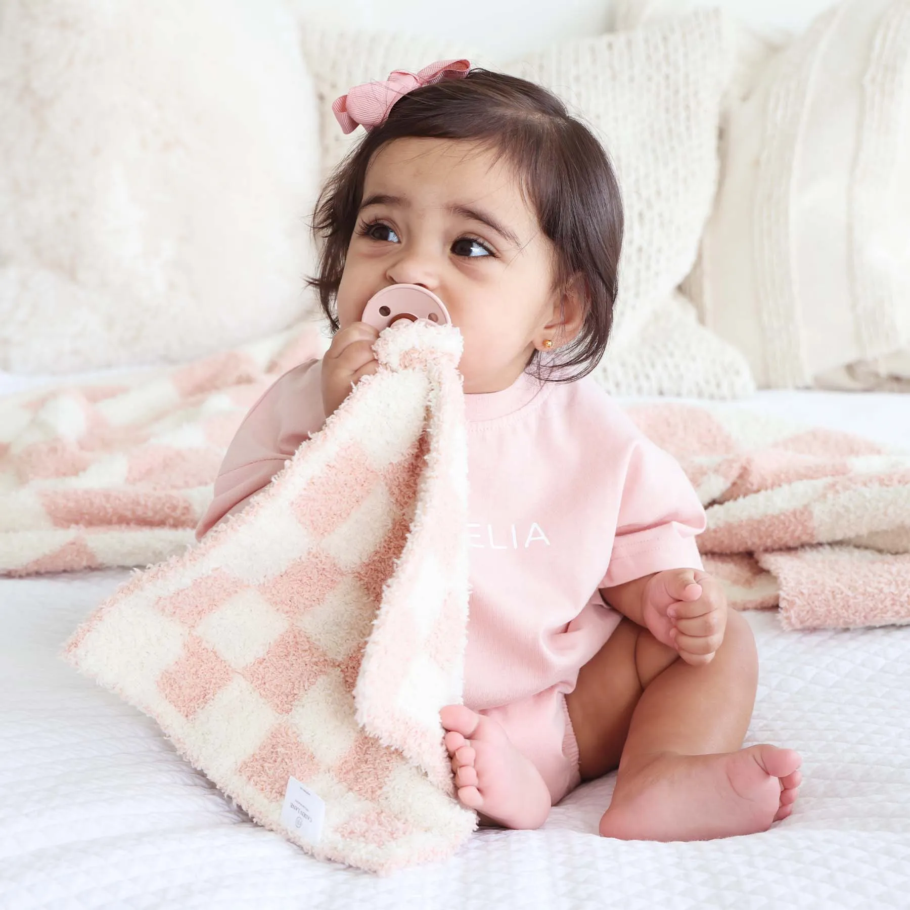 CuddleLane™ Luxe Blankets | Rose Check