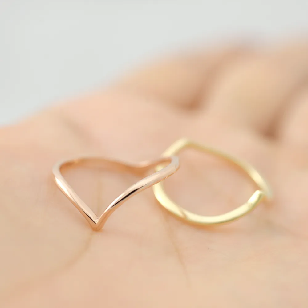 Double chevron Ring - 14K/ 18K Gold