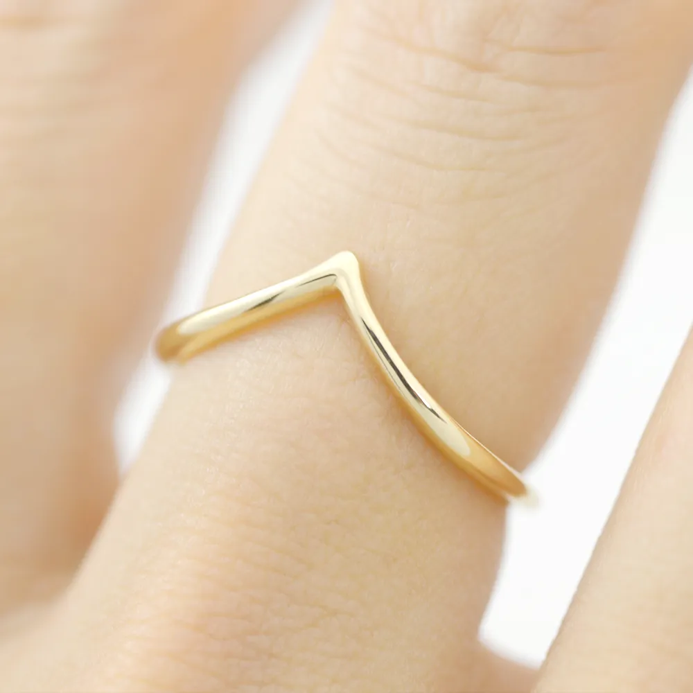 Double chevron Ring - 14K/ 18K Gold