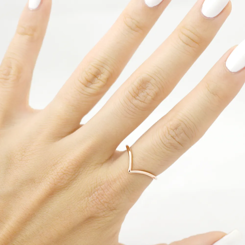 Double chevron Ring - 14K/ 18K Gold