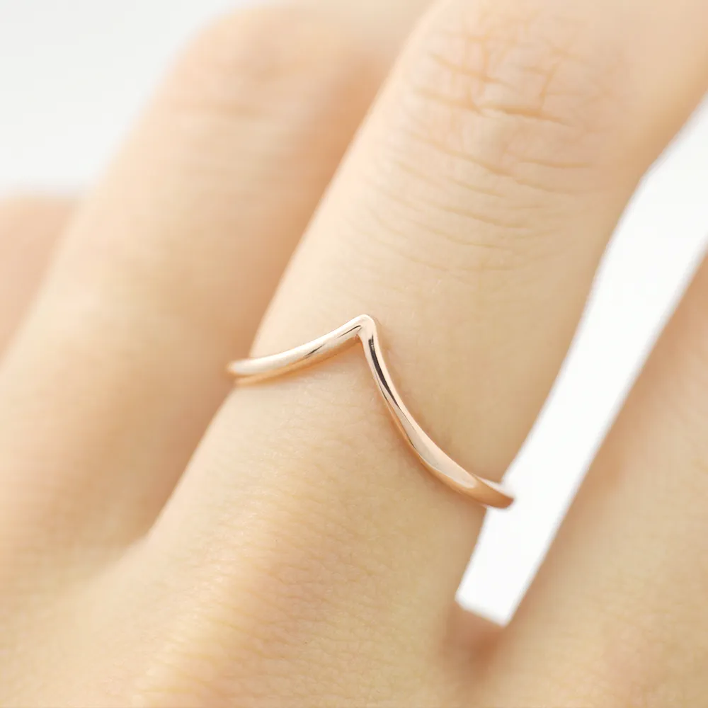 Double chevron Ring - 14K/ 18K Gold