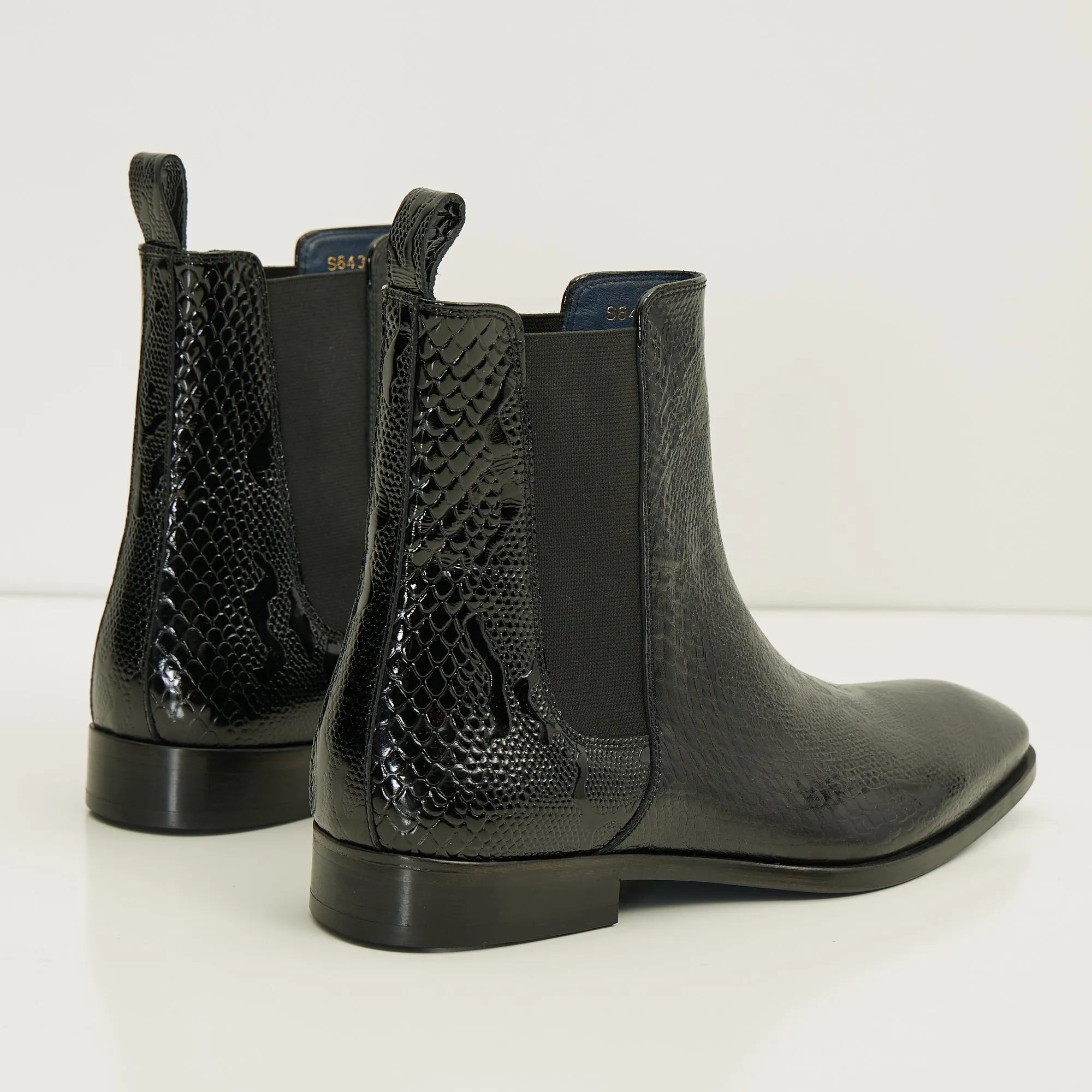 Essential Chelsea Boot - Black Embossed