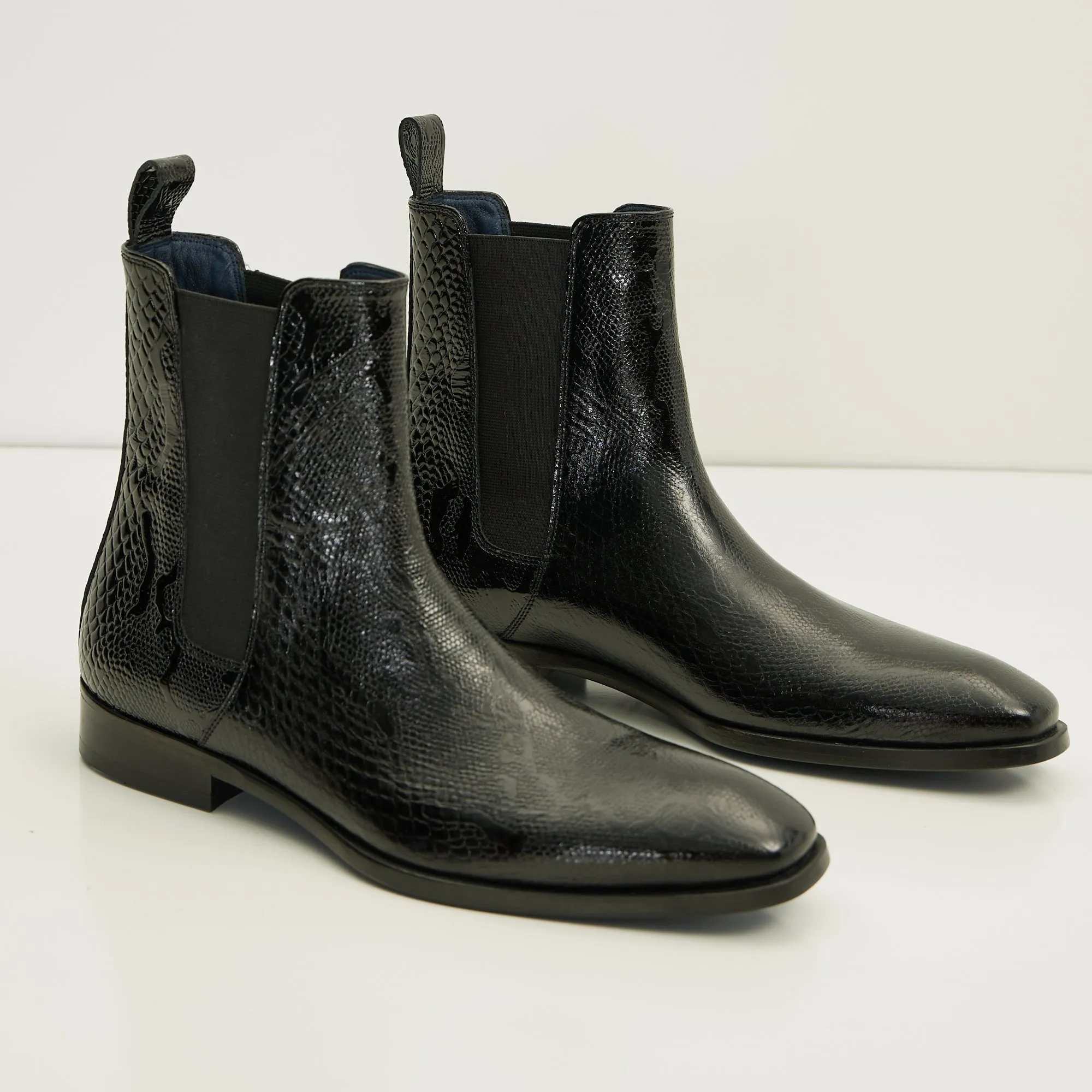 Essential Chelsea Boot - Black Embossed