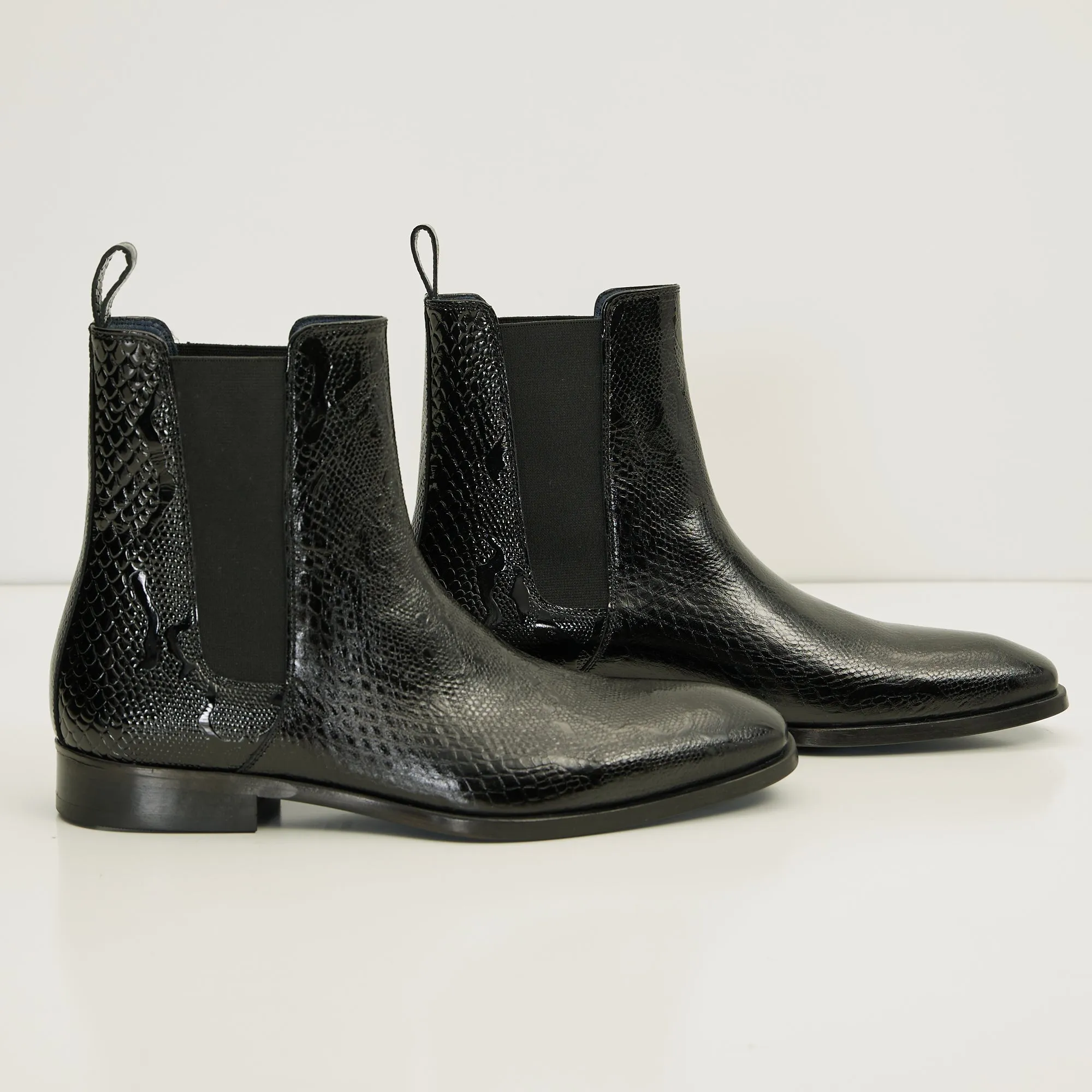 Essential Chelsea Boot - Black Embossed