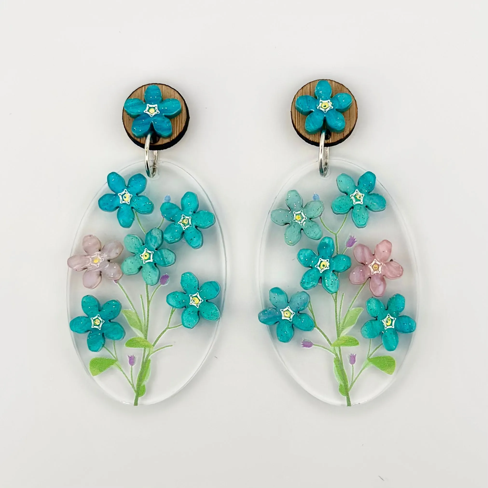 Forget-Me-Not sprig- dangle - Set of 2