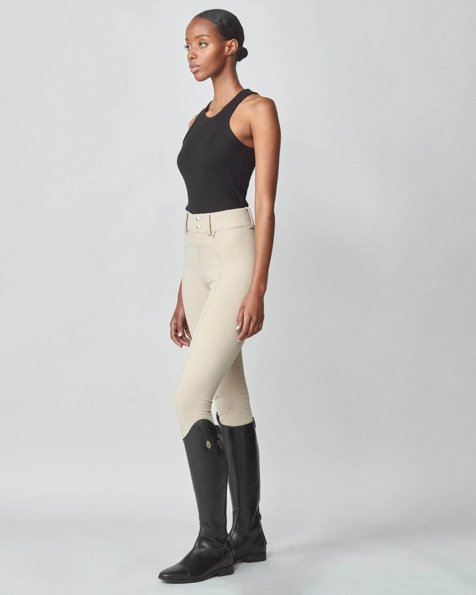 High-Rise Compression Breeches Tan