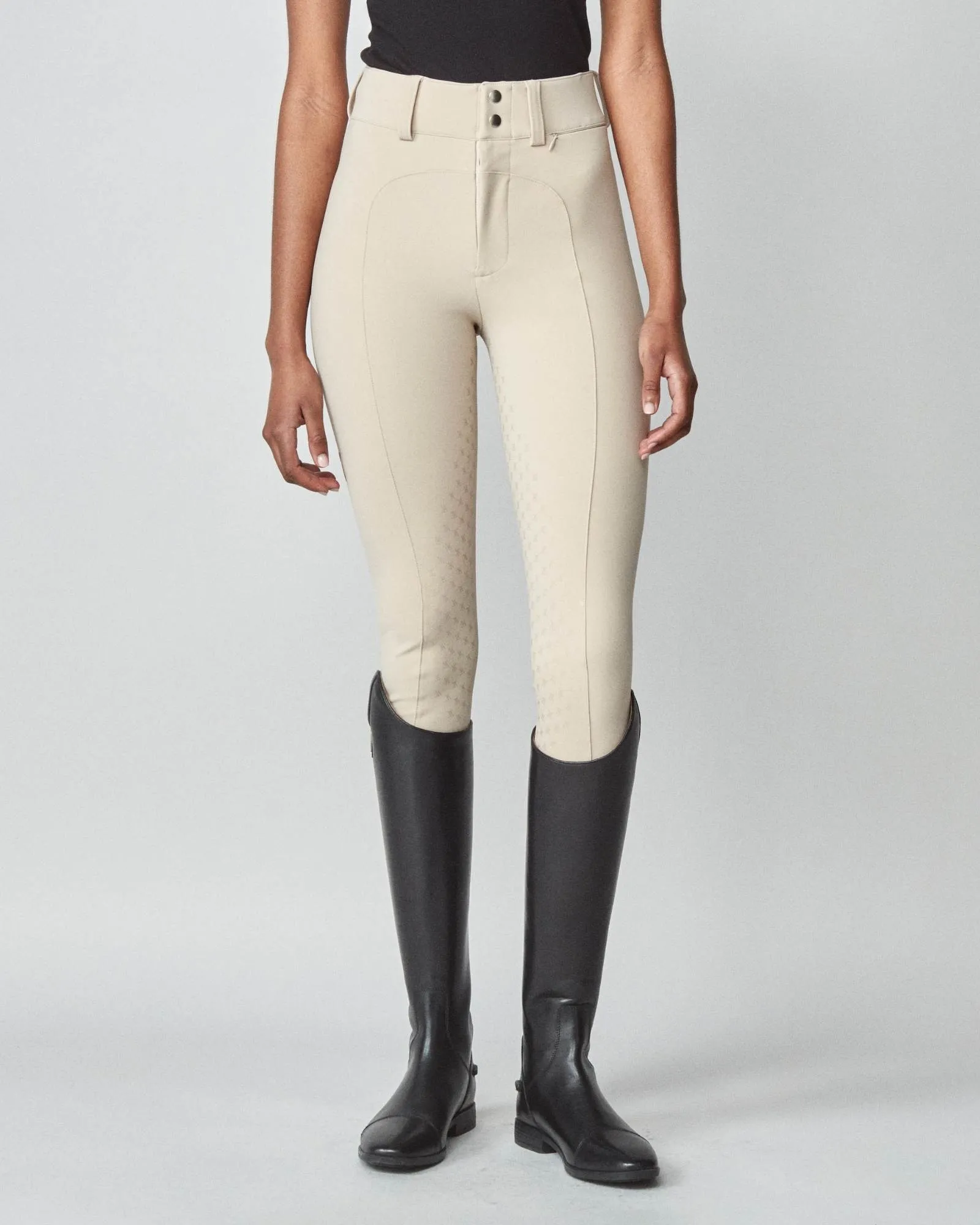 High-Rise Compression Breeches Tan