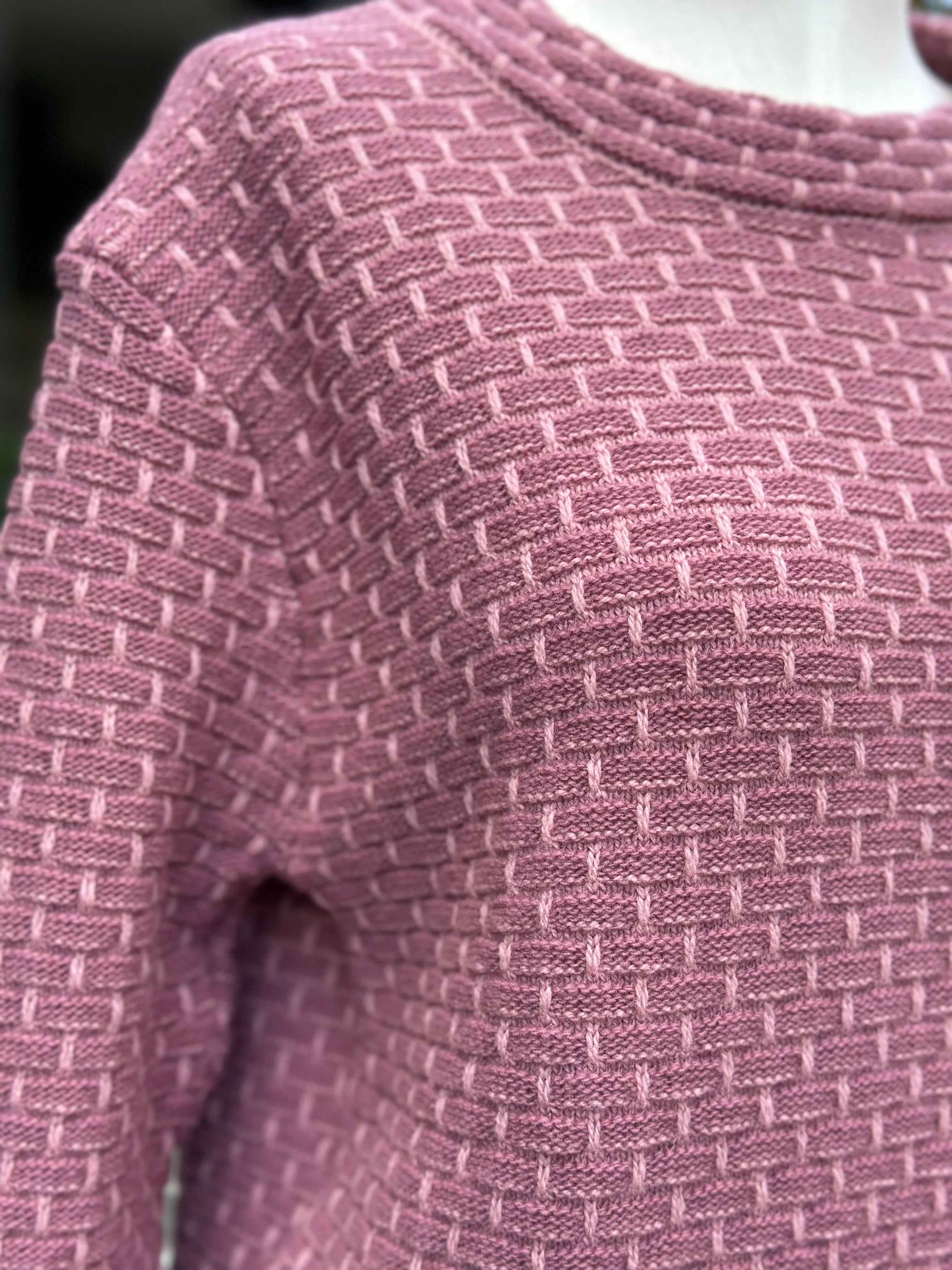 Irish - Basket Weave Sweater - Pink