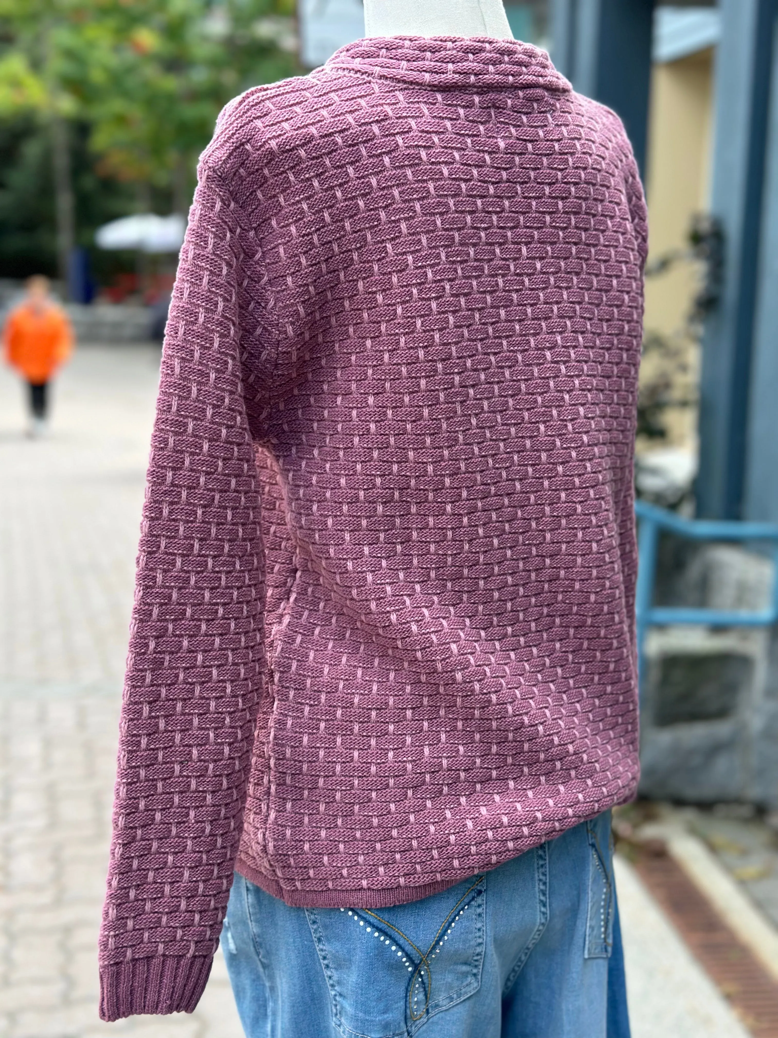 Irish - Basket Weave Sweater - Pink