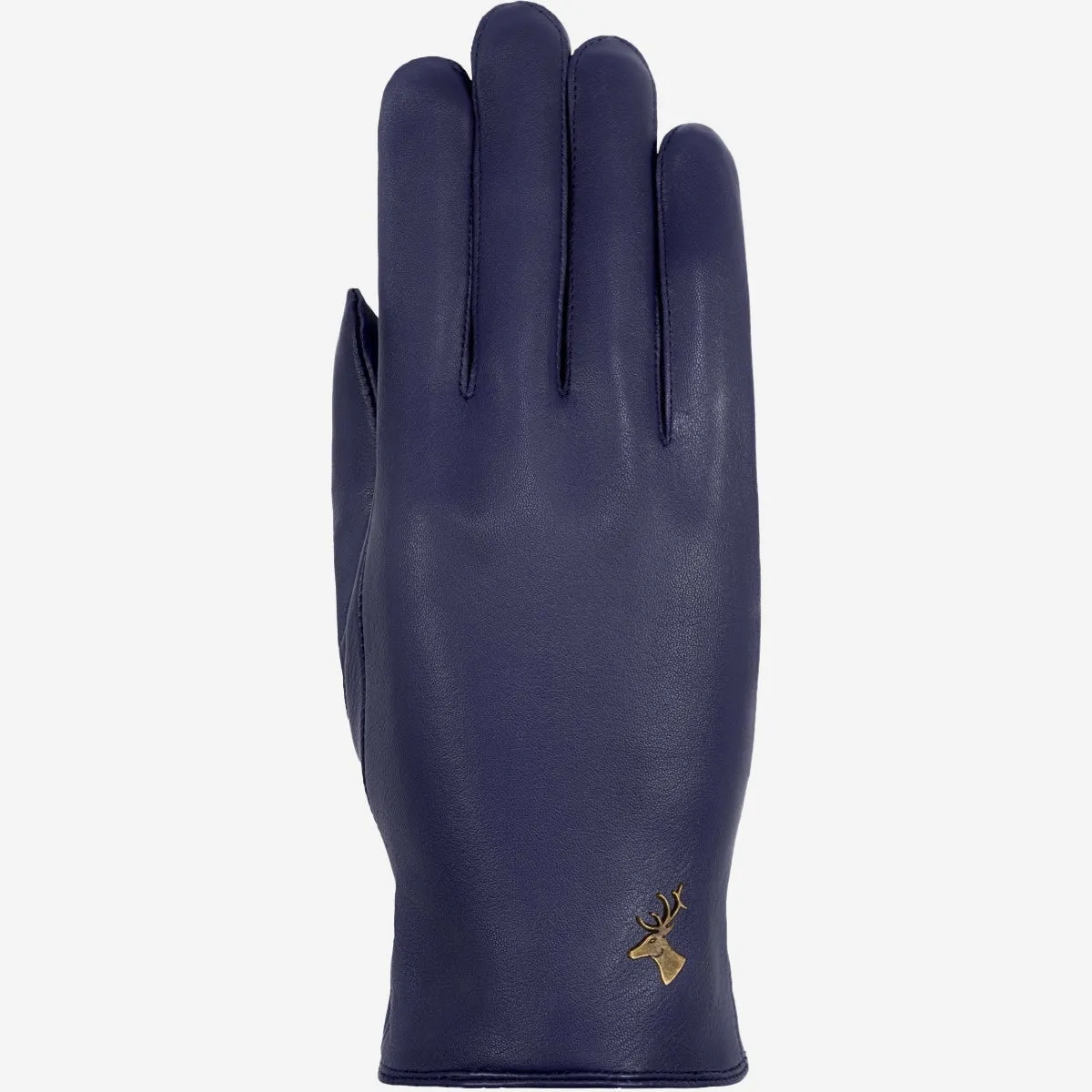 Ivy (blue) – sheepskin leather gloves with wool/cashmere lining & touchscreen feature