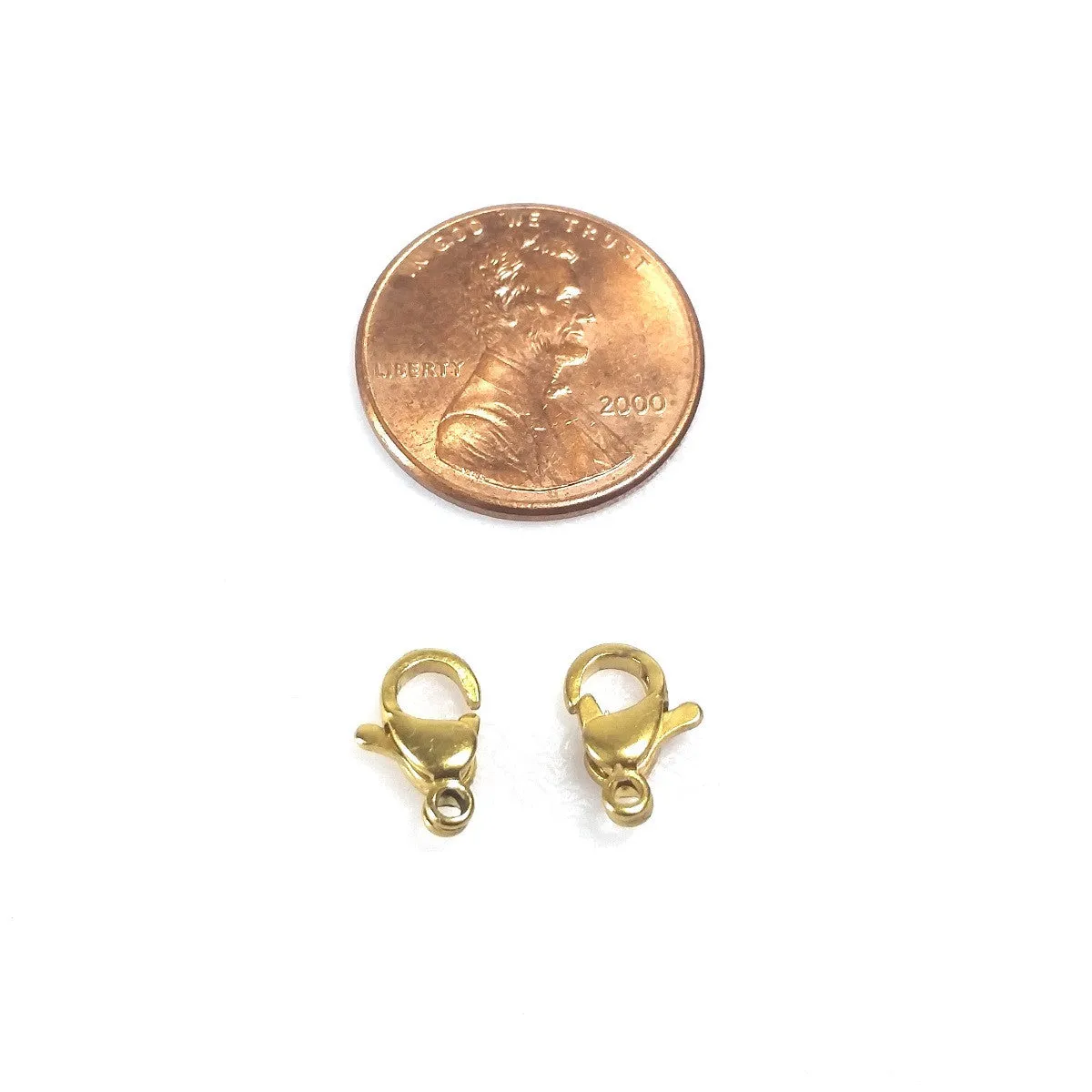 Lobster Clasps, Gold Stainless Steel, Lot Size 50 Clasps