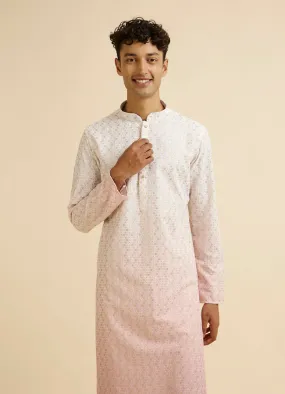 Manyawar Pink Ombre Dyed Chikankari Kurta Set