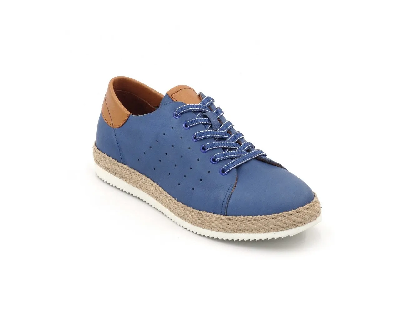 Men's Genuine Leather Blue Sport Shoes Casual Footwear