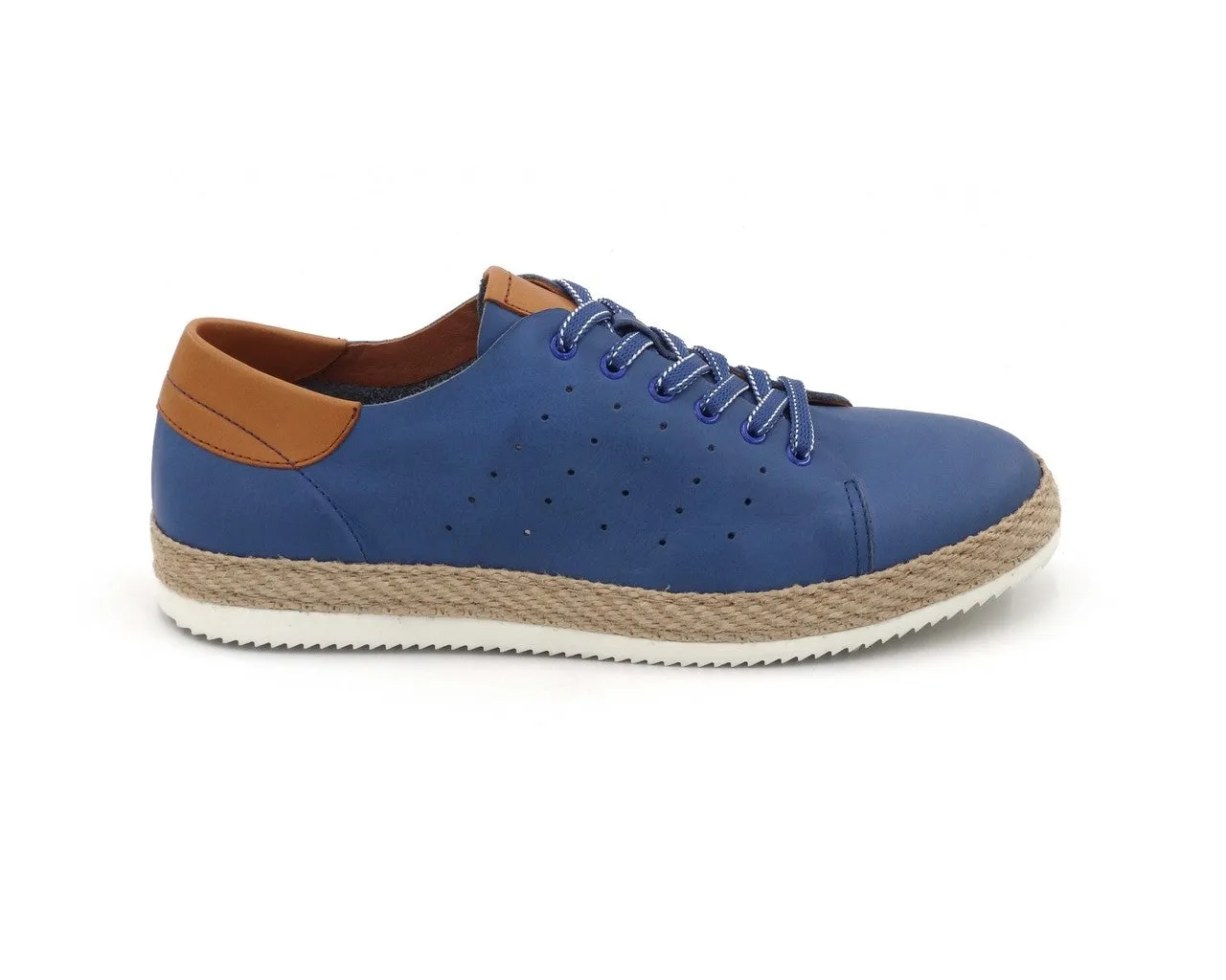 Men's Genuine Leather Blue Sport Shoes Casual Footwear