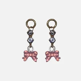 Midnight Dance Bow-Peep Earrings, Pink