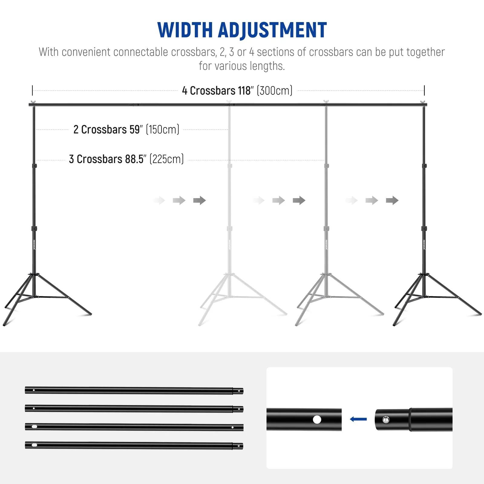 NEEWER 10ft x 7ft/3m x 2.1m Photo Studio Backdrop Support System