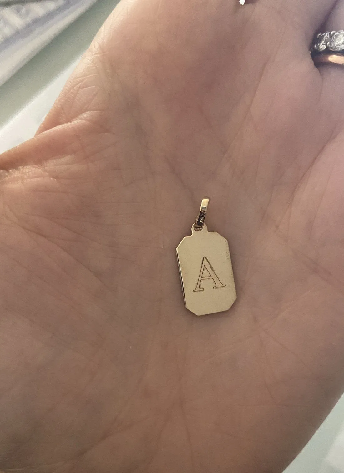 Rectangular Dog Tag Charm