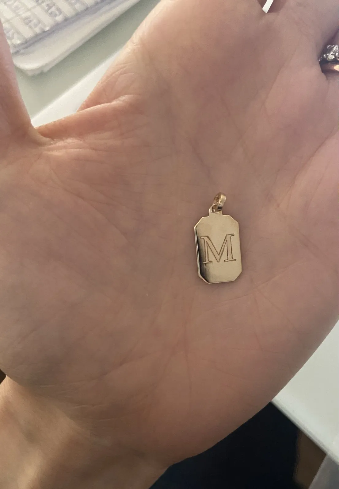 Rectangular Dog Tag Charm