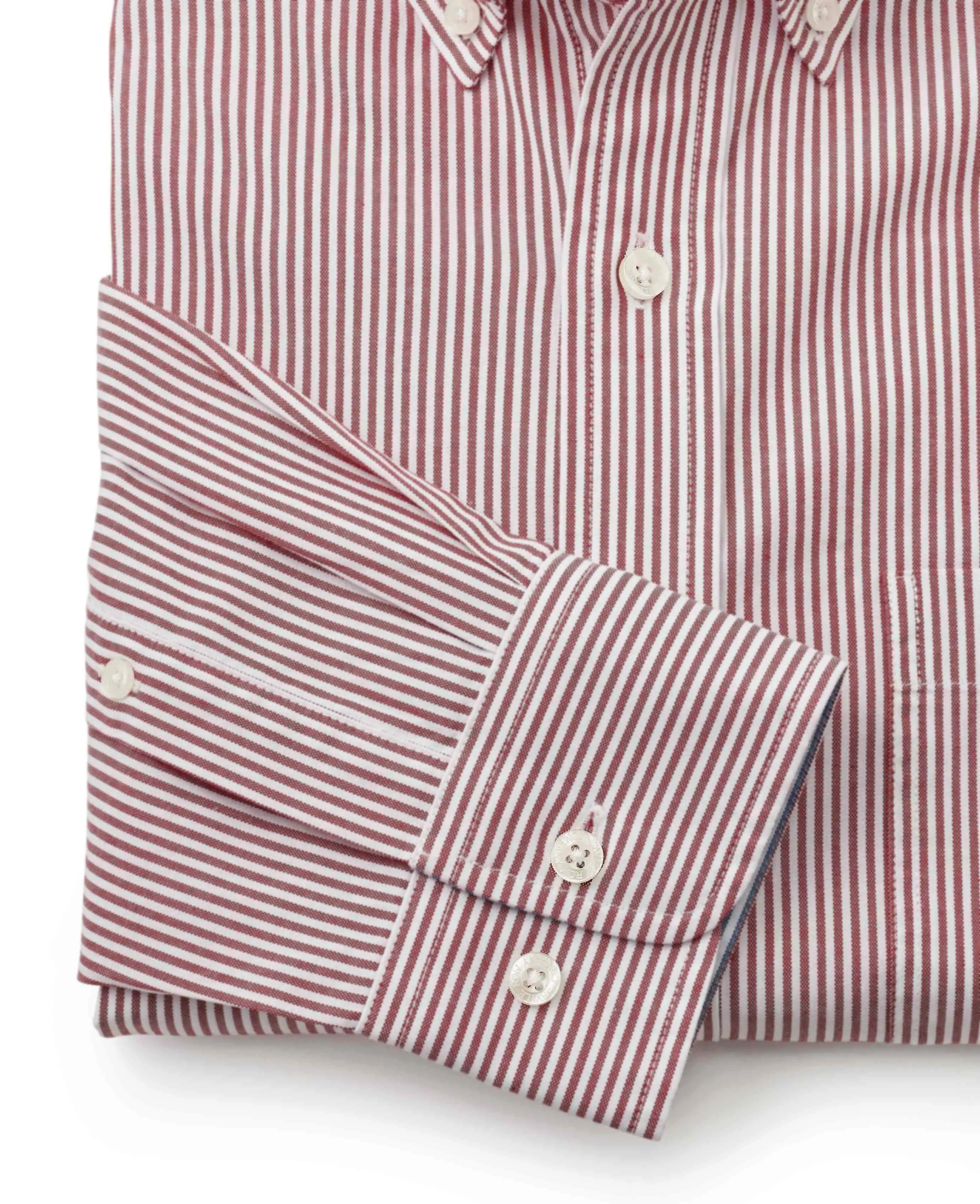 Red White Stripe Classic Fit Button-Down Shirt