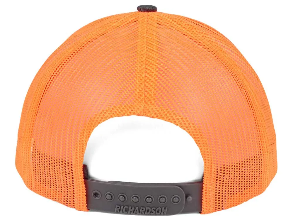 Richardson 112 Trucker Hat - Charcoal/Neon Orange