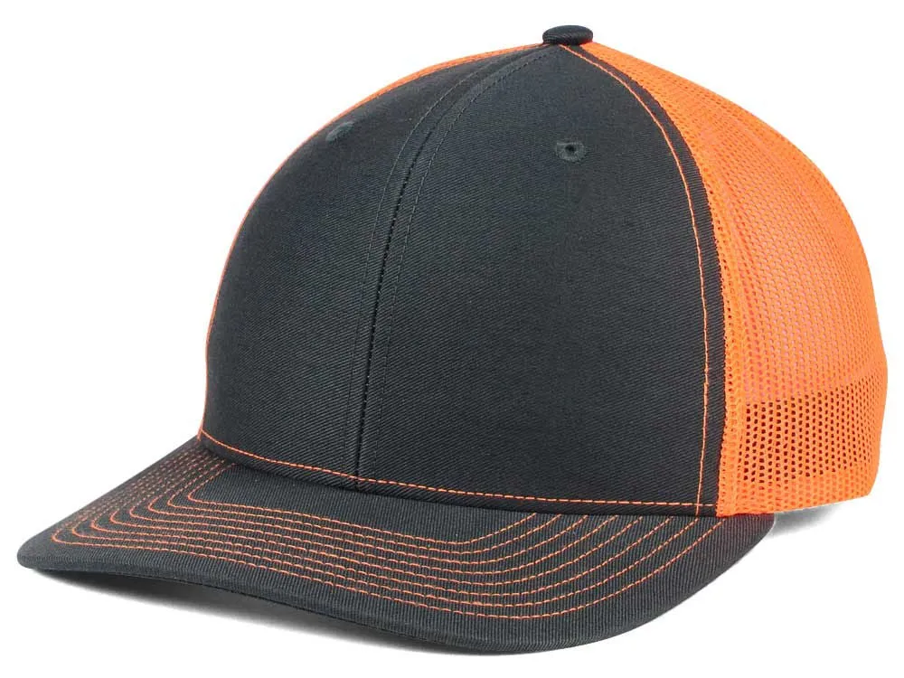 Richardson 112 Trucker Hat - Charcoal/Neon Orange