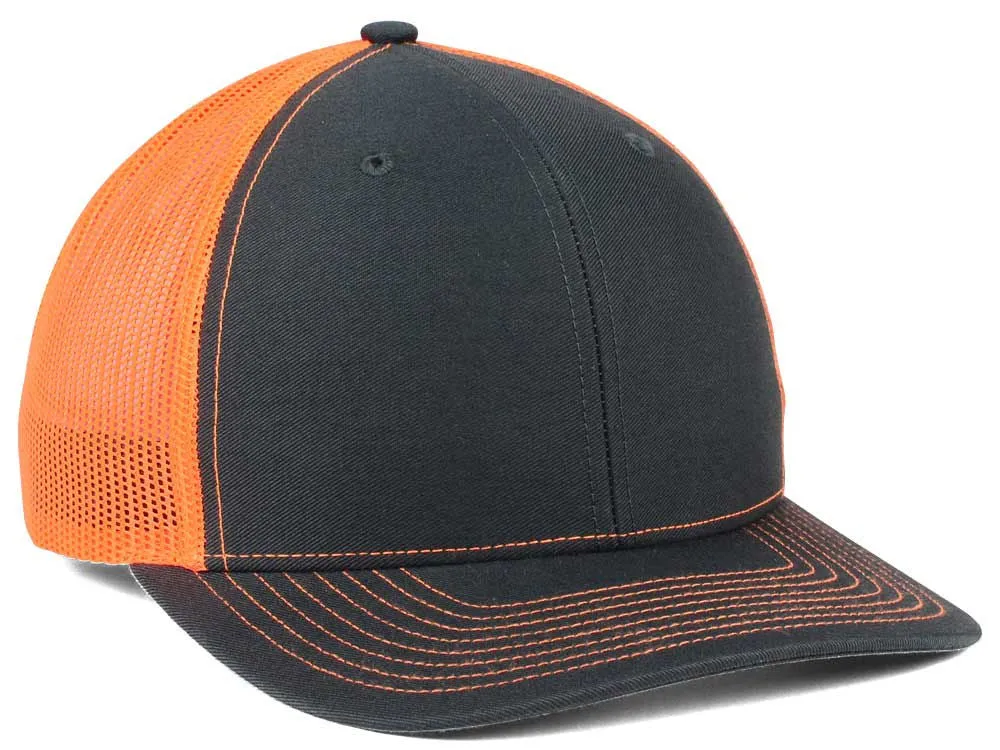 Richardson 112 Trucker Hat - Charcoal/Neon Orange