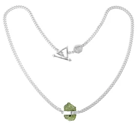 ROUGH GEM NECKLACE - PERIDOT - SILVER