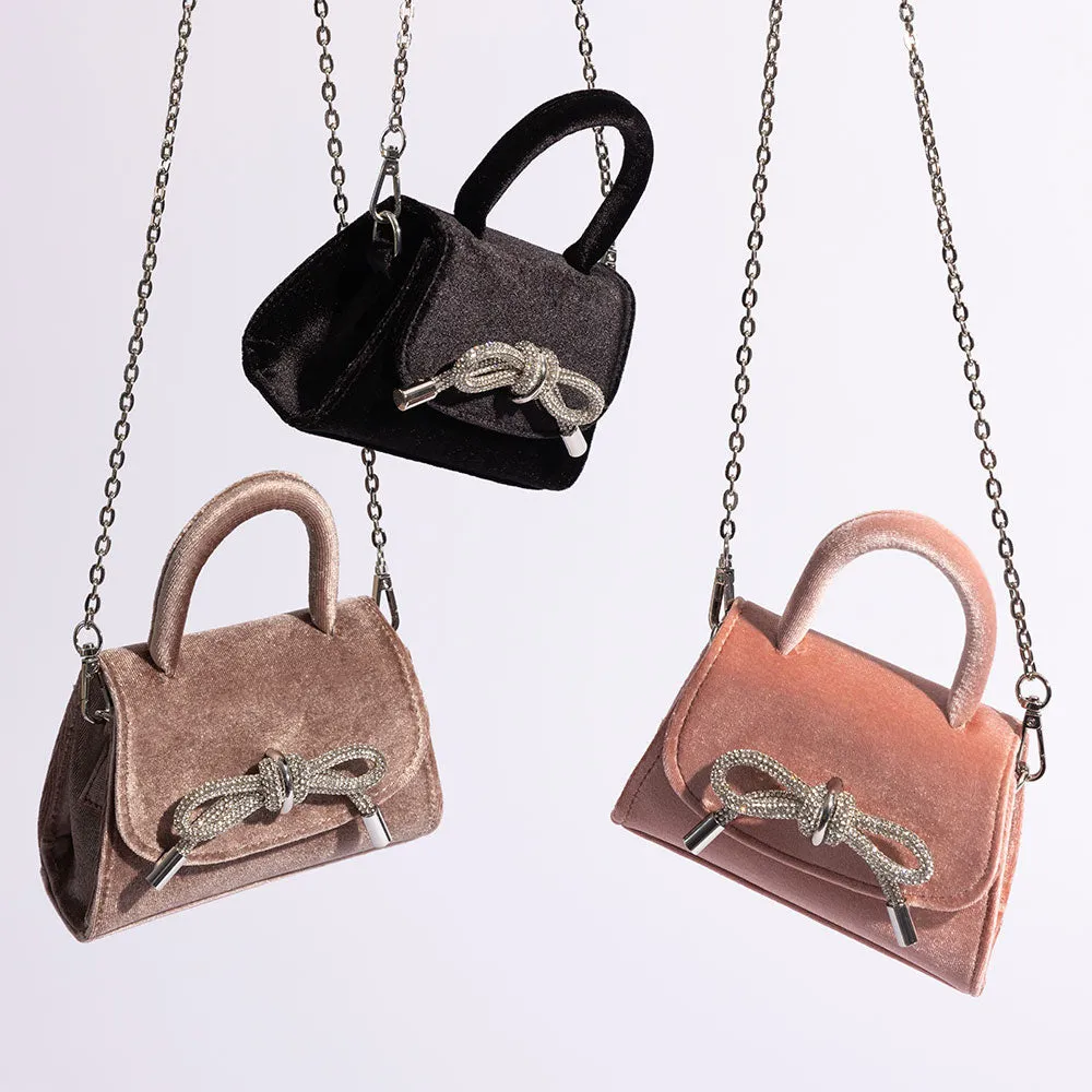 Sabrina Taupe Mini Top Handle Bag