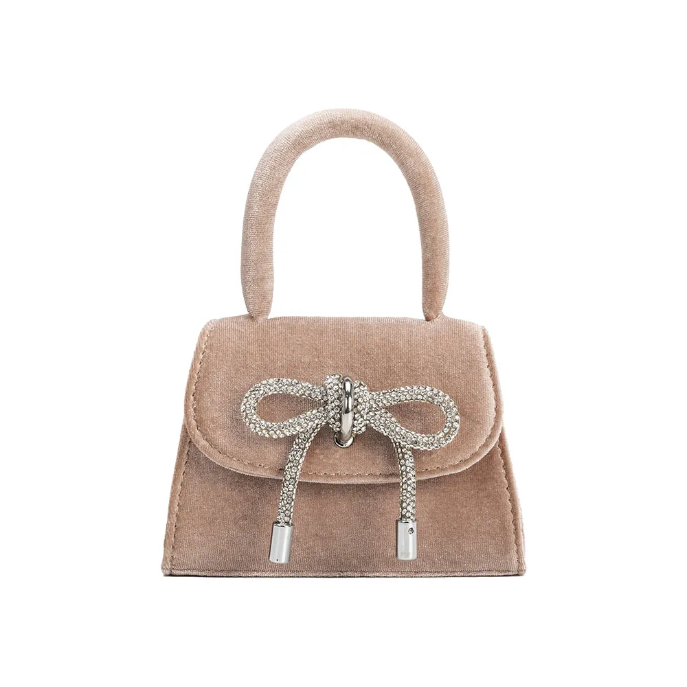 Sabrina Taupe Mini Top Handle Bag