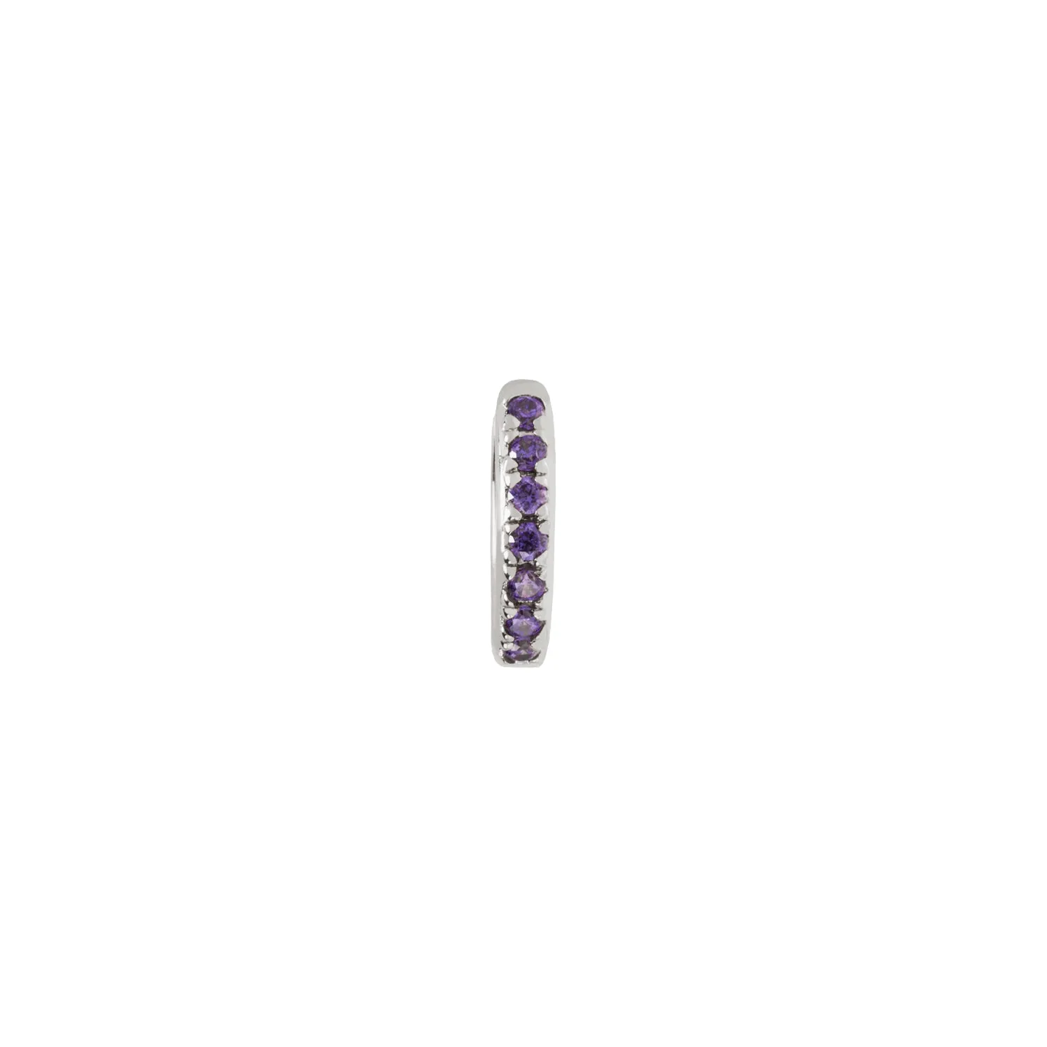 (Single) Amethyst Pave Huggie Hoop