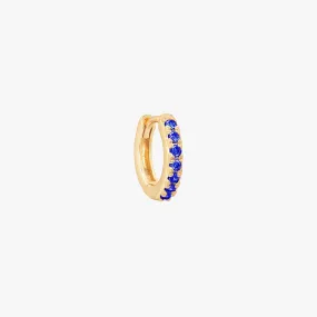 (Single) Sapphire Pave Huggie Hoop