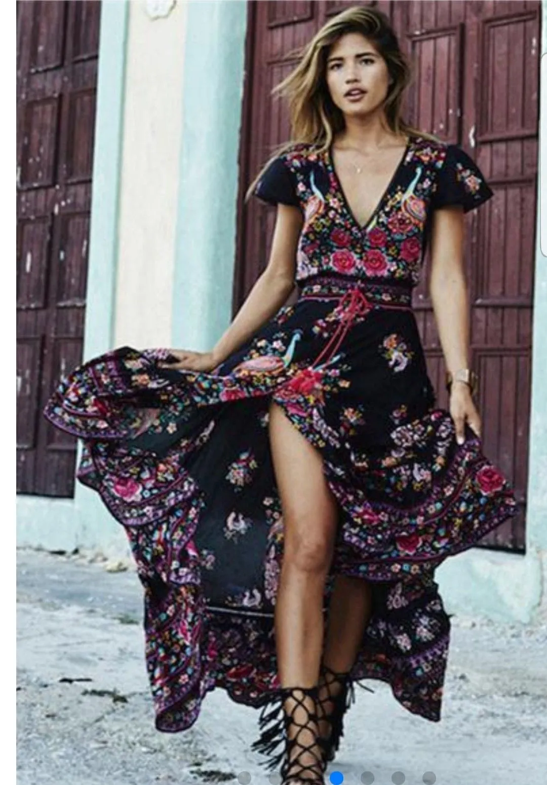 Tribal Boho Summer Dress, Maxi Bohemian Dress For Women