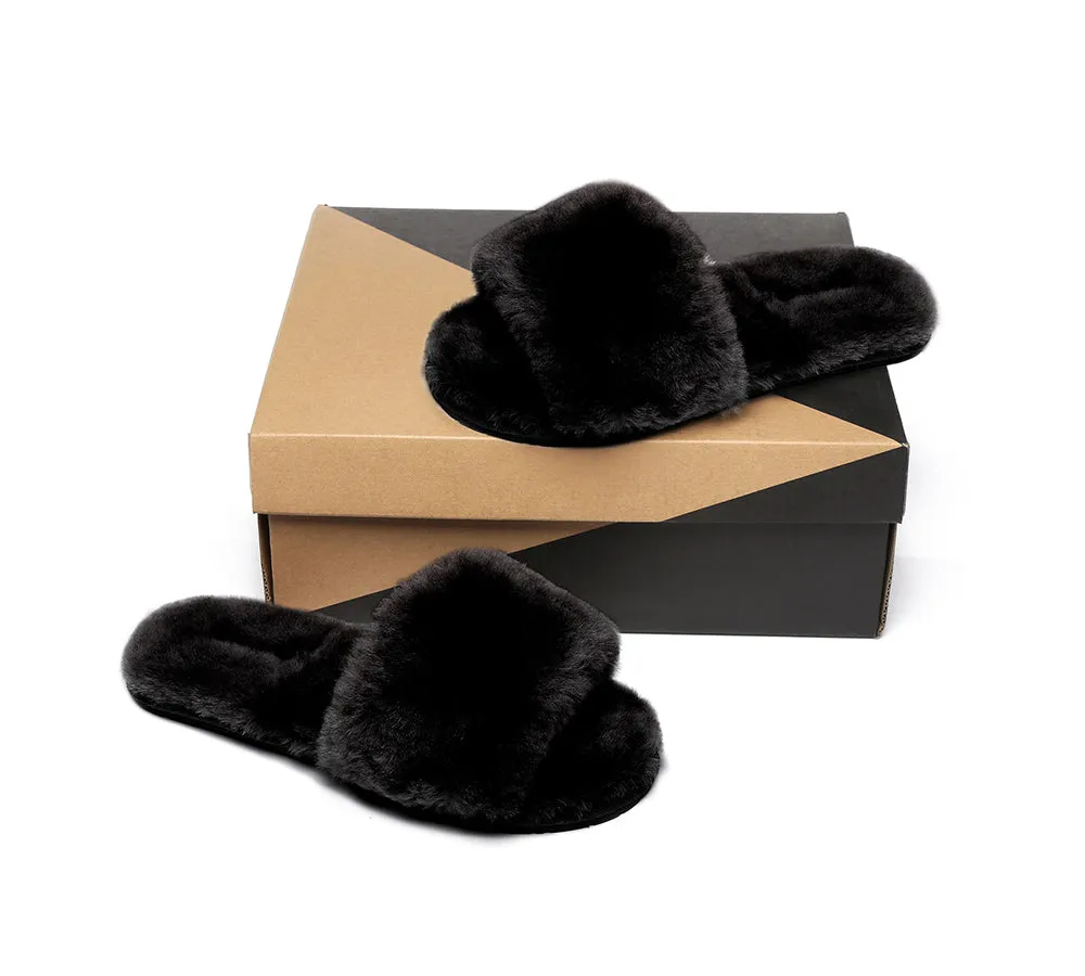 UGG Slippers Women Sheepskin Wool Fluffy Slides Nala