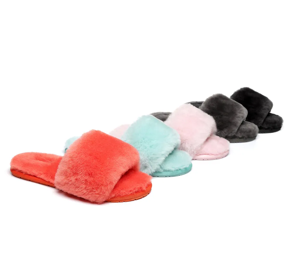 UGG Slippers Women Sheepskin Wool Fluffy Slides Nala